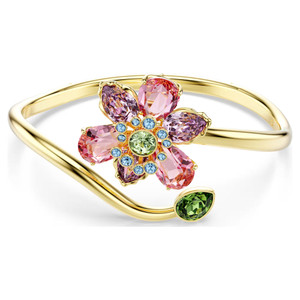 idyllia-bangle--mixed-cuts--flower--multicolored--gold-tone-plated-swarovski-5709028-1