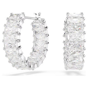 matrix-hoop-earrings--baguette-cut--white--rhodium-plated-swarovski-5733397-1 matrix-hoop-earrings--baguette-cut--white--rhodium-plated-swarovski-5733397-1