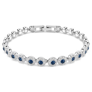 Swarovski Angelic Bracelet, Blue, Rhodium Plated 5567933 - Four
