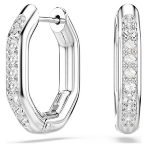 dextera-hoop-earrings--octagon-shape--round-cut--white--rhodium-plated-swarovski-5724585-1