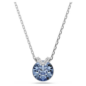 Bella V Pendant Round Cut, Blue, Rhodium Plated 5734232 | Swarovski Bella V Pendant Round Cut, Blue, Rhodium Plated 5734232 | Swarovski