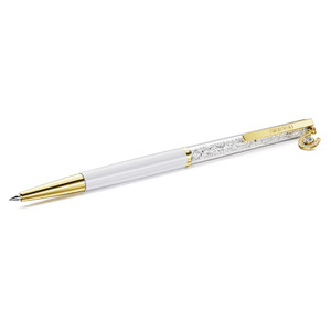 crystalline-ballpoint-pen--horse-shoe--white--white-lacquered--gold-tone-plated-swarovski-5740699-1