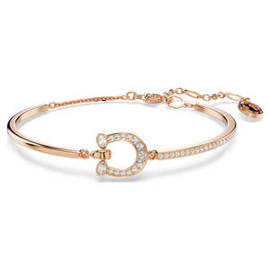 symbolica-bangle--pavé--horse-shoe--white--rose-gold-tone-plated-swarovski-5741461-1