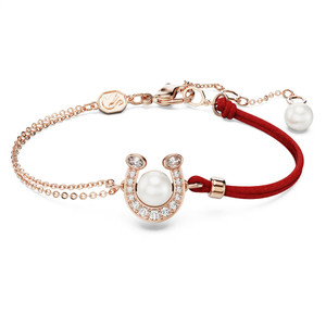 symbolica-bracelet--crystal-pearl--pavé--horse-shoe--white--rose-gold-tone-plated-swarovski-5736976-1