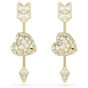 idyllia-drop-earrings--mixed-cuts--heart-with-arrow--white--gold-tone-plated-swarovski-5737295-1