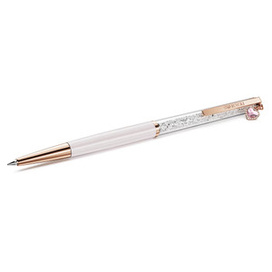 crystalline-ballpoint-pen--heart--pink--pink-lacquered--rose-gold-tone-plated-swarovski-5732990-1