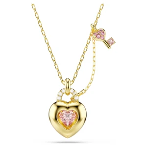 idyllia-pendant--mixed-cuts--heart--key--pink--gold-tone-plated-swarovski-5737288-1