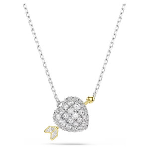 Idyllia Pendant, Mixed Cuts, Heart with Arrow, White, Mixed Metal Finish 5737291 | Swarovski