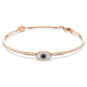 Symbolica Bangle, Eye, Multicolored, Rose Gold Tone Plated 5736985 (Size M) | Swarovski