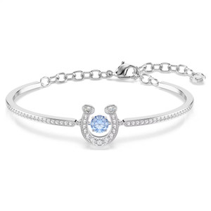 symbolica-bangle--round-cut--pavé--horse-shoe--blue--rhodium-plated-swarovski-5736983-1