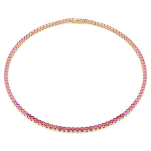 matrix-tennis-necklace--round-cut--pink--gold-tone-plated-swarovski-5751762-1