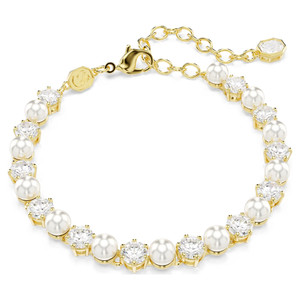 matrix-tennis-bracelet--crystal-pearl--round-cut--white--gold-tone-plated-swarovski-5742026-1
