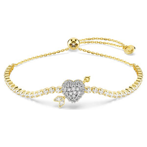 idyllia-bracelet--mixed-cuts--heart-with-arrow--white--gold-tone-plated-swarovski-5744061-1