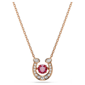 symbolica-pendant--round-cut--pavé--horse-shoe--red--rose-gold-tone-plated-swarovski-5736981-1
