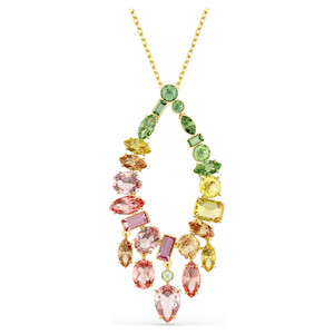 Gema Pendant, Mixed Cuts, Multicolored, Gold Tone Plated 5741589 | Swarovski