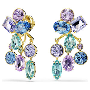 Gema Earring Jackets, Mixed Cuts, Multicolored, Gold Tone Plated 5737450 | Swarovski