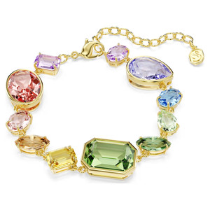 Gema Bracelet, Mixed Cuts, Multicolored, Gold Tone Plated 5737453 | Swarovski