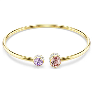 Chroma Bangle, Mixed Cuts, Multicolored, Gold Tone Plated 5738475 | Swarovski
