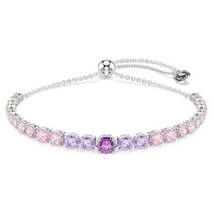 Matrix Bracelet, Gradient of Round Cuts, Multicolored, Rhodium Plated 5751197 | Swarovski