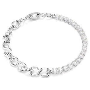 Matrix Bracelet, Round Cut, White, Rhodium Plated 5753926 | Swarovski