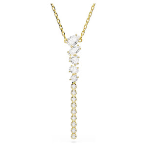 Mesmera Y Necklace, Mixed Cuts, White, 18K Gold Plated 5747997 | Swarovski