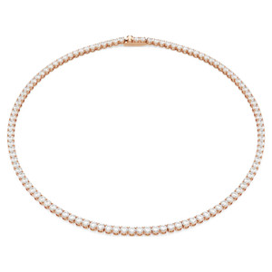matrix-tennis-necklace--round-cut--white--18k-rose-gold-finish-swarovski-5764194-1