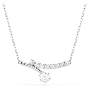 Matrix Necklace, Round Cut, White, Rhodium Plated 5753568 | Swarovski