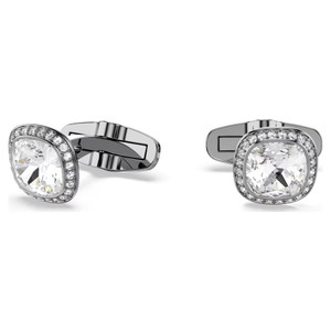Una Angelic Cufflinks, Cushion Cut, White, Ruthenium Plated 5753937 | Swarovski