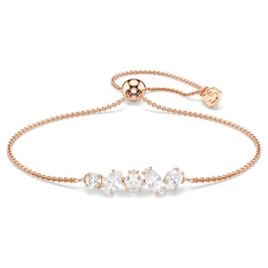 Mesmera Bracelet, Mixed Cuts, White, 18K Rose Gold Plated 5764801 | Swarovski