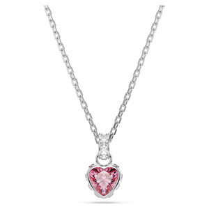 Chroma Pendant, Mixed Cuts, Pink, Rhodium Plated 5757789 | Swarovski