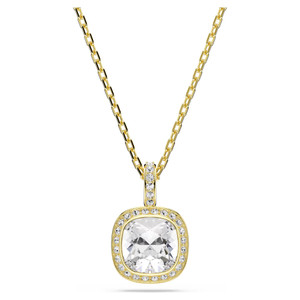 Una Angelic Pendant Cushion Cut, White, 18K Gold Plated 5764761 | Swarovski