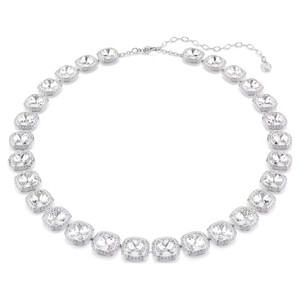 Una Angelic Necklace, Cushion Cut, White, Rhodium Plated 5751326 | Swarovski