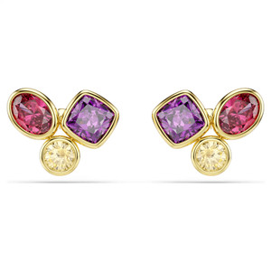 Imber Stud Earrings, Mixed Cuts, Multicolored, 18K Gold Plated 5760019 | Swarovski