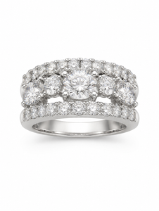 Contemporary Platinum Diamond Ring