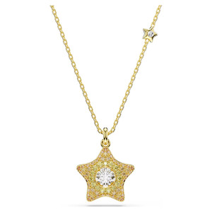 Sublima Pendant, Round Cut, Star, Multicolored, 18K Gold Plated 5755280 | Swarovski