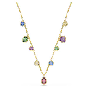 Imber Necklace, Mixed Cuts, Multicolored, 18K Gold Plated 5753274 | Swarovski