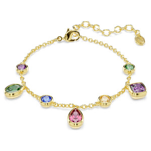 Imber Bracelet, Mixed Cuts, Multicolored, 18K Gold Plated 5759809 | Swarovski
