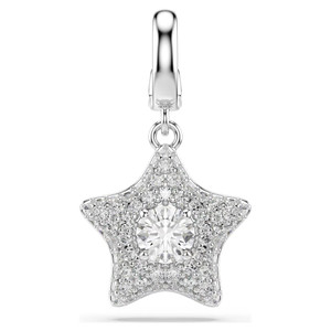 Sublima Charm, Round Cut, Star, White, Rhodium Plated 5760562 | Swarovski