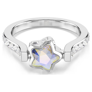 Chroma Ring, Mixed Cuts, Star, White, Rhodium Plated 5754177 (Size 55/6.75) | Swarovski