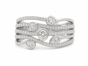 14K Multiple Diamond-Set Band Ring