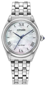 Eco Drive Women's L Classic Mother-of-Pearl Dial Silver Bracelet Watch EM1140-80D | Citizen
