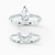 Swarovski Crystal Attract Pear Ring Set, White, Rhodium Plated 5563122 (Size 55 / M /7)
