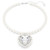 Ariana Grande x Swarovski Necklace Crystal Pearl, Heart Cut, Heart, White, Rhodium Plated 5720858