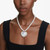 Ariana Grande x Swarovski Necklace Crystal Pearl, Heart Cut, Heart, White, Rhodium Plated 5720858