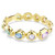 Gema Bangle, Mixed Cuts, Multicolored, Gold Tone Plated 5737447 (Size M) | Swarovski