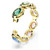 Gema Cuff, Oversized Crystals, Mixed Cuts, Multicolored, Gold Tone Plated 5737441 (Size M) | Swarovski