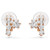 Matrix Clip Earrings, Round Cut, White, 18K Rose Gold Plated 5763822 | Swarovski