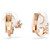 Matrix Clip Earrings, Round Cut, White, 18K Rose Gold Plated 5763822 | Swarovski