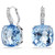 Millenia Drop Earrings Cushion Cut, Blue, Rhodium Plated 5756150 | Swarovski
