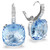Millenia Drop Earrings Cushion Cut, Blue, Rhodium Plated 5756150 | Swarovski